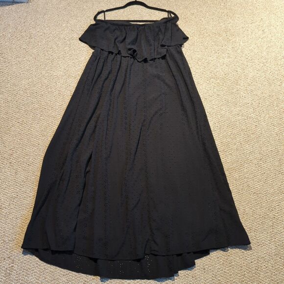 Torrid Maxi Eyelet Strapless Smocked Bodice Dress Womens 3 22/24 Black - Picture 6 of 10